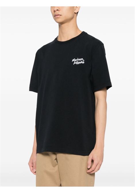 T-shirt con logo in nero di Maison Kitsuné - uomo MAISON KITSUNÉ | MM00126KJ0118O197